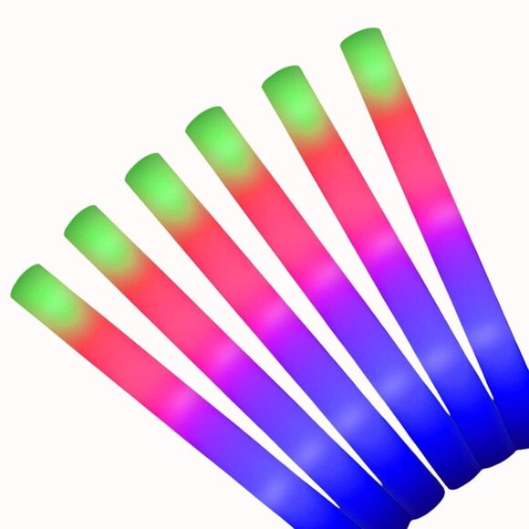 Light Up Foam Glow Sticks Set of 20 LED Multicolor Neon Batons Party New Years - Picture 3 of 15